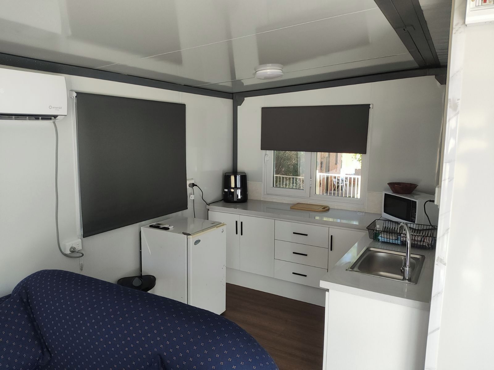 2 bedroom mount william cabin | private kitchen | fridge, microwave, coffee/tea maker, electric kettle