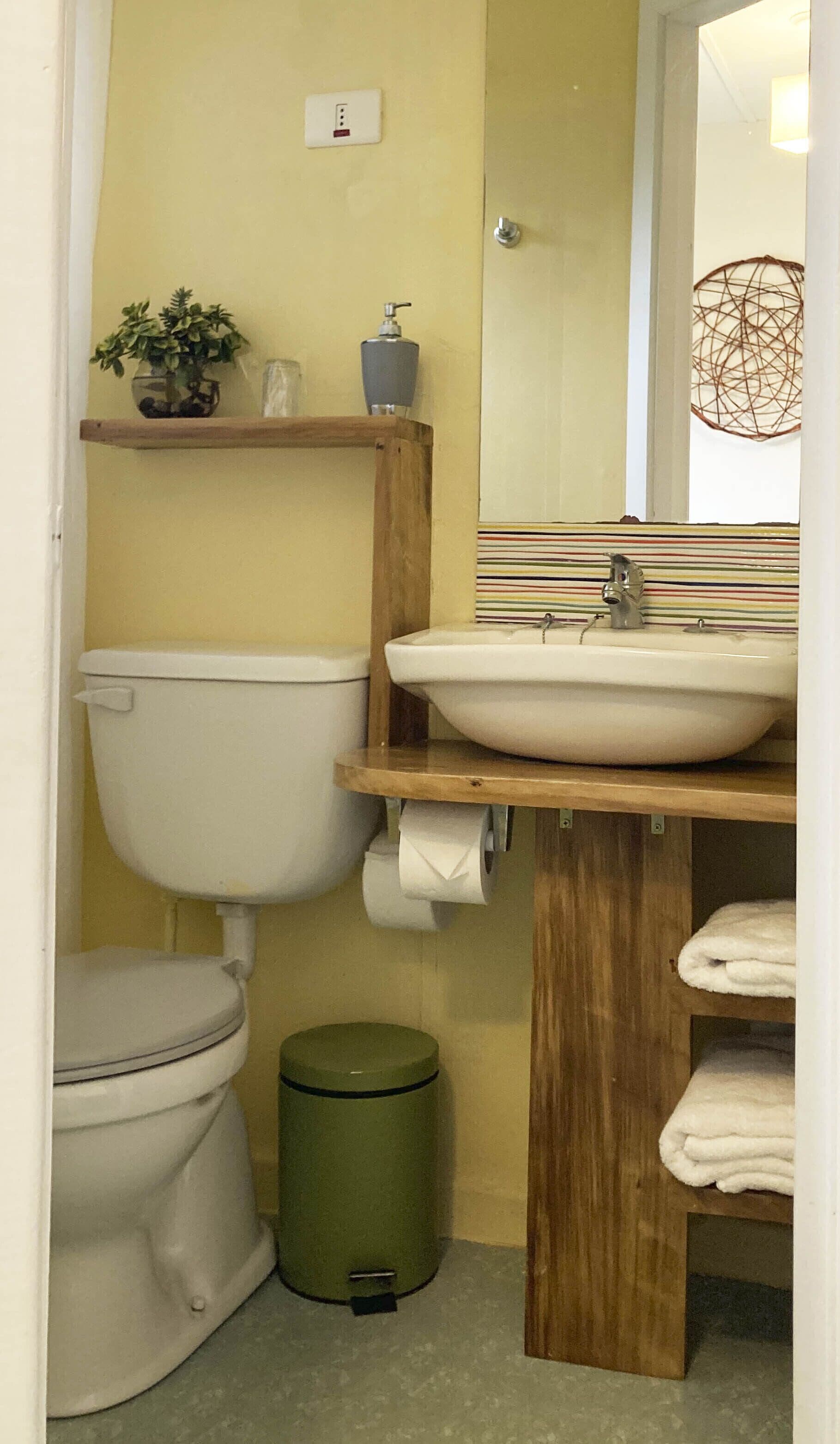 Habitación individual | Baño | Ducha, artículos de higiene personal gratuitos y secador de pelo