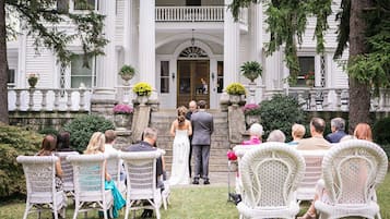 Outdoor wedding area