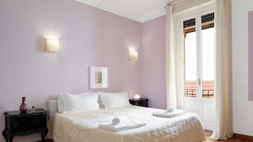 Apartment, 1 Schlafzimmer, Nichtraucher, eigenes Bad | Bettwäsche aus ägyptischer Baumwolle, hochwertige Bettwaren