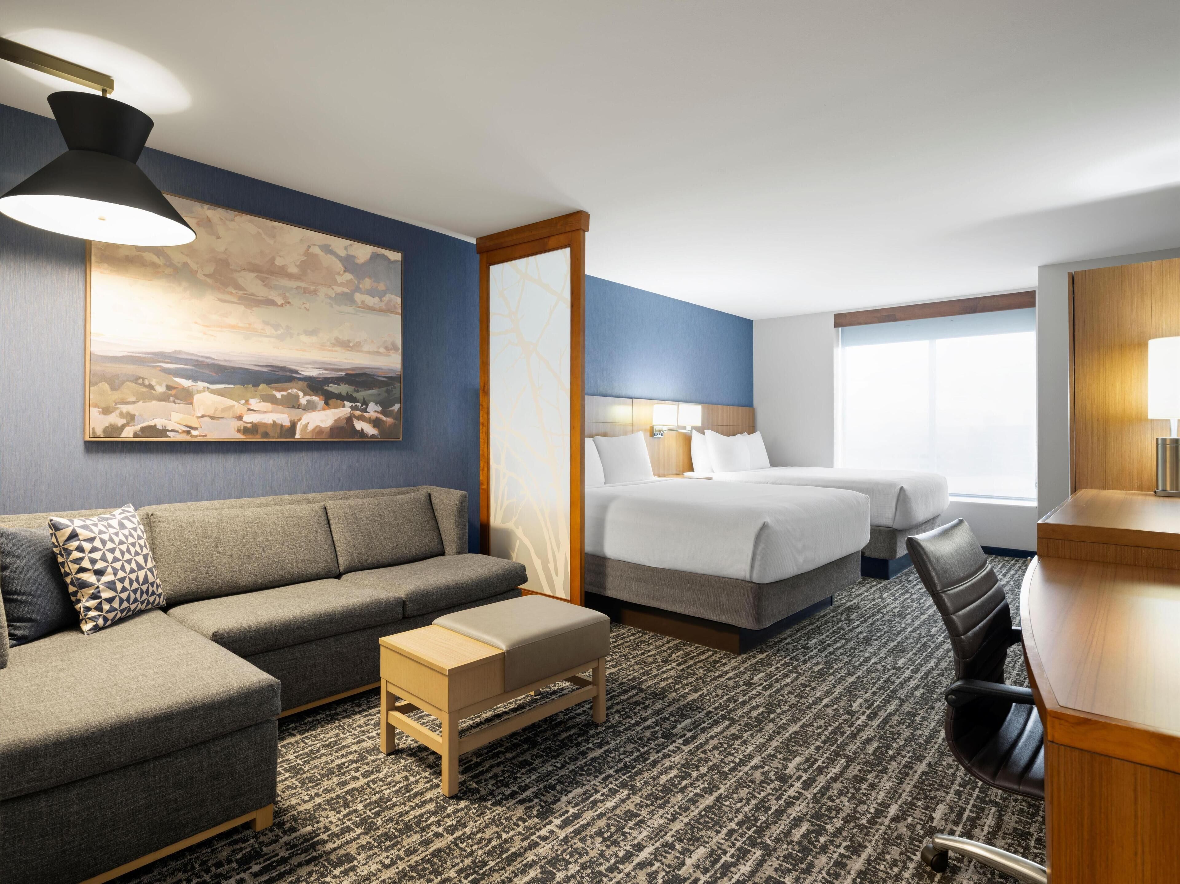 Hypo-allergenic bedding, desk, iron/ironing board