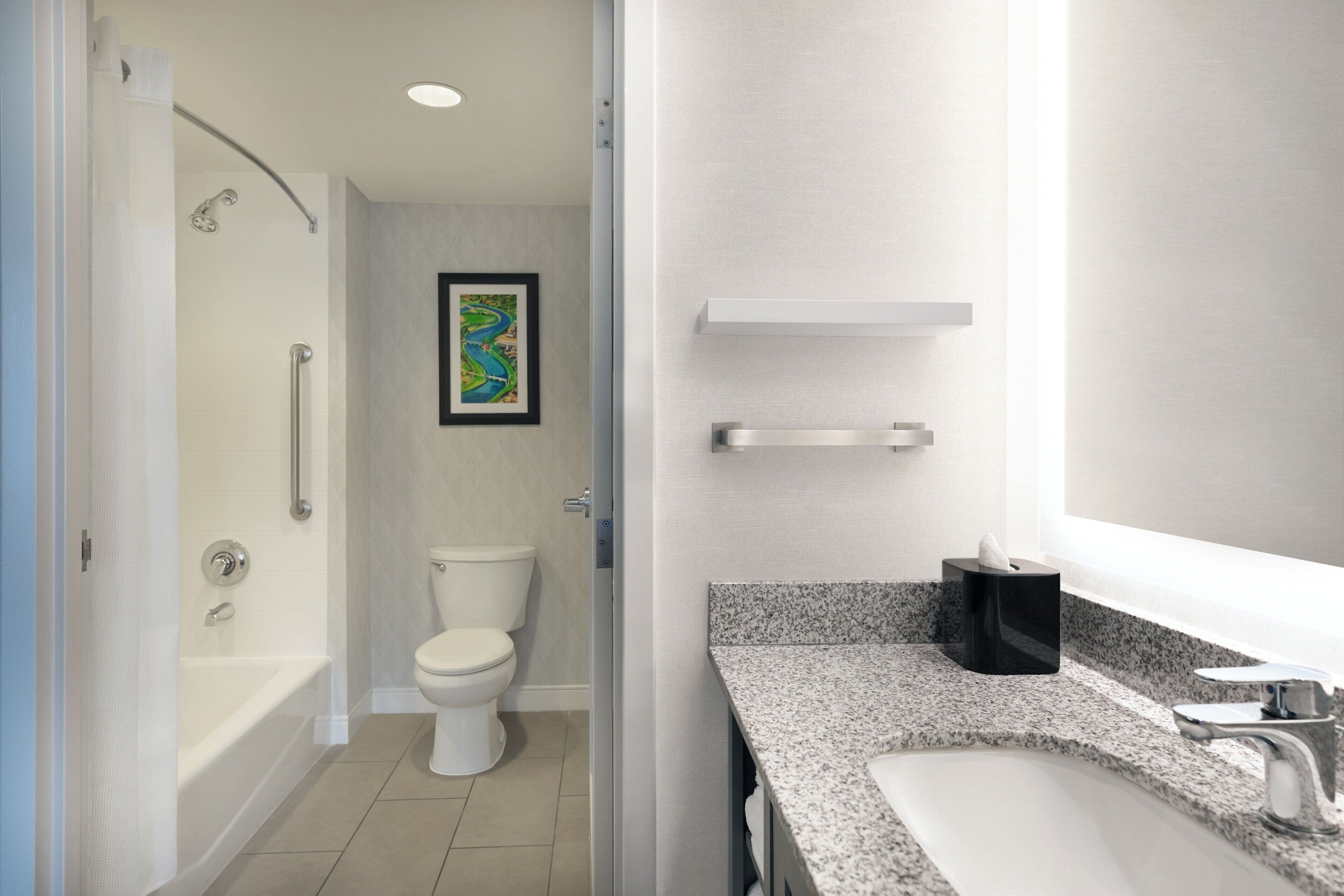 free toiletries, hair dryer, towels