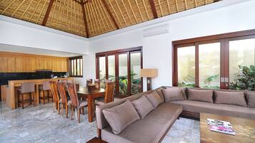 46-inch plasma TV with cable channels, TV, fireplace