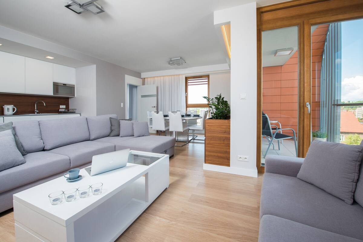 Superior Apartment, 1 Bedroom, Balcony (6 adults, Torunska 15 street) | Living room