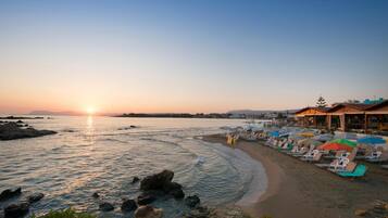 On the beach, beach towels