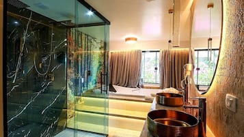 Premium Room | Bathroom | Designer toiletries, hair dryer, towels, soap