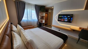 Premium dubbelrum - 1 kingsize-säng | Minibar, värdeförvaringsskåp på rummet och individuell inredning