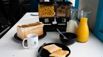 Free daily self-serve breakfast