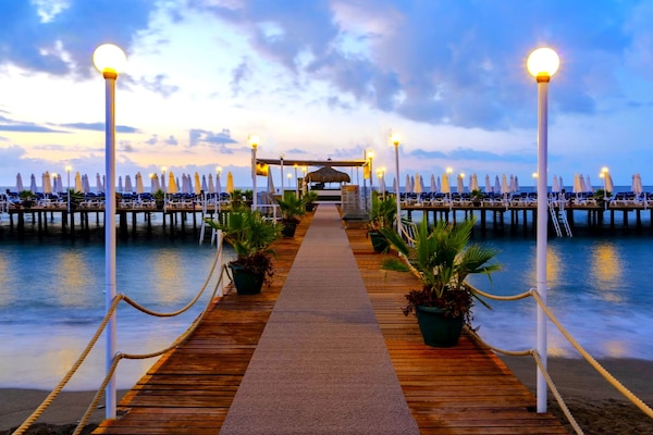Private beach nearby, sun loungers, beach umbrellas, beach towels