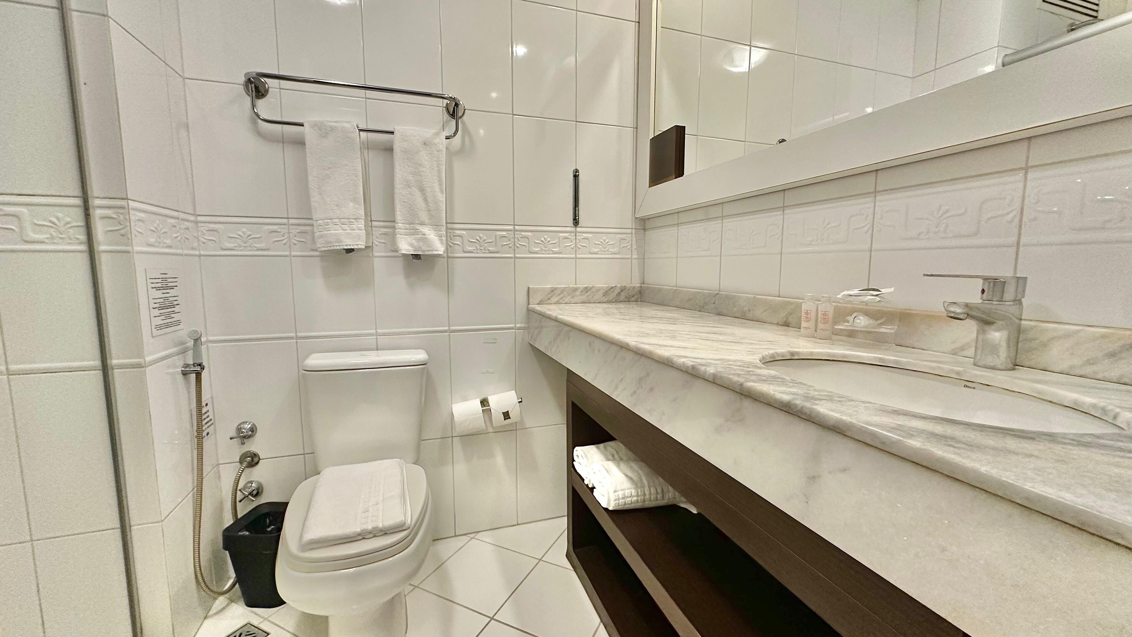 deluxe triple room | bathroom | shower, free toiletries, hair dryer, towels