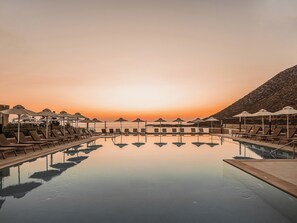 2 outdoor pools, open 8:00 AM to 6:00 PM, pool umbrellas, pool loungers - Mitsis Bali Paradise (Mylopotamos)