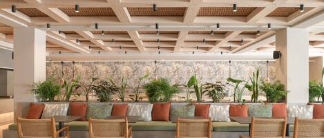 Lunch and dinner served, pool views