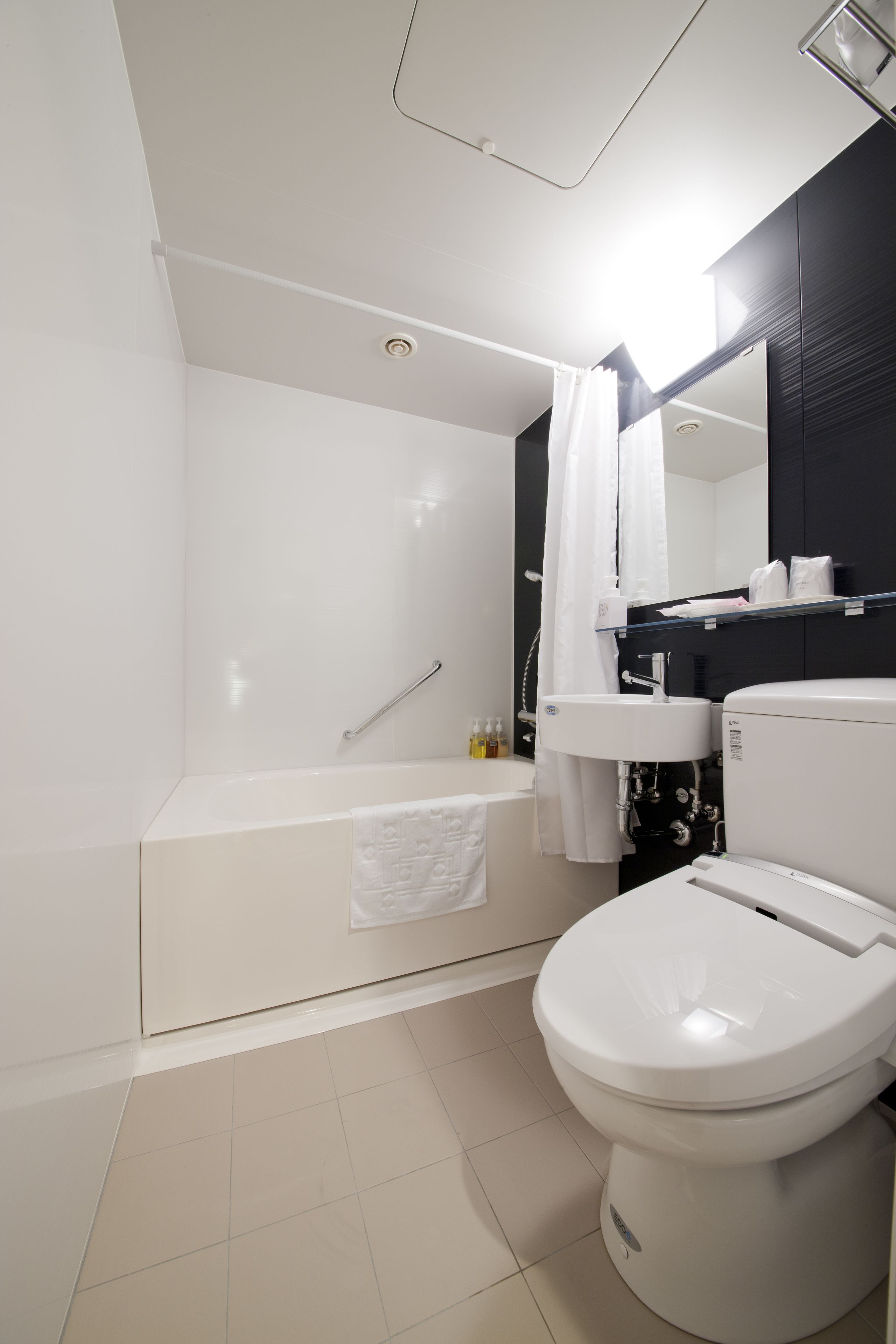 combined shower/bathtub, hair dryer, slippers, towels