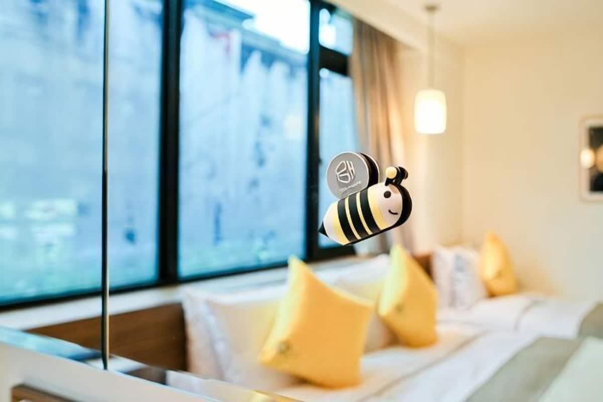 Down comforters, pillowtop beds, in-room safe, desk