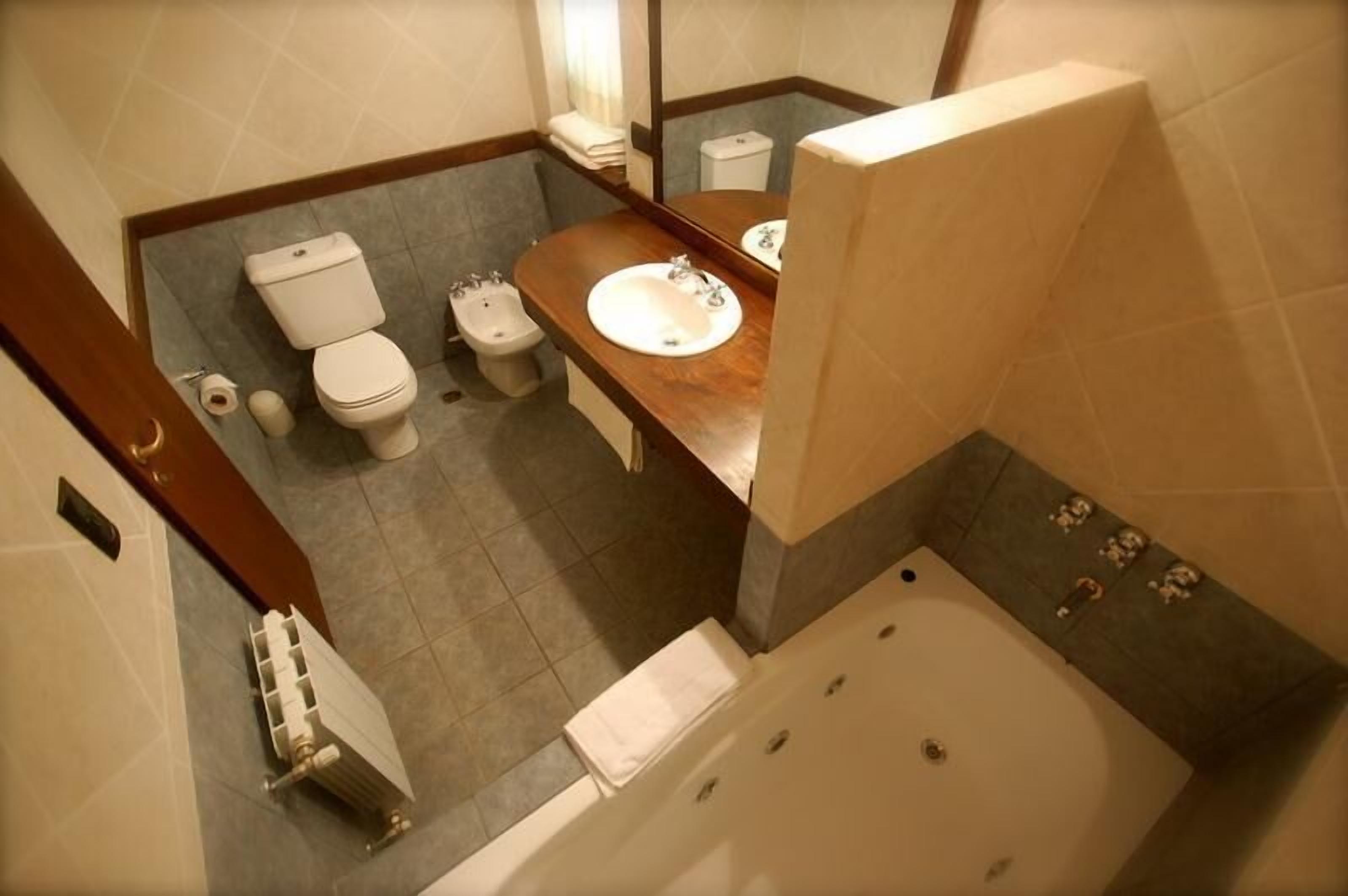 combined shower/bathtub, free toiletries, hair dryer, bidet