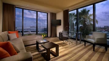 Deluxe Suite | Oturma alanı | Dijital TV kanalları bulunan 46 inç LED televizyon, televizyon