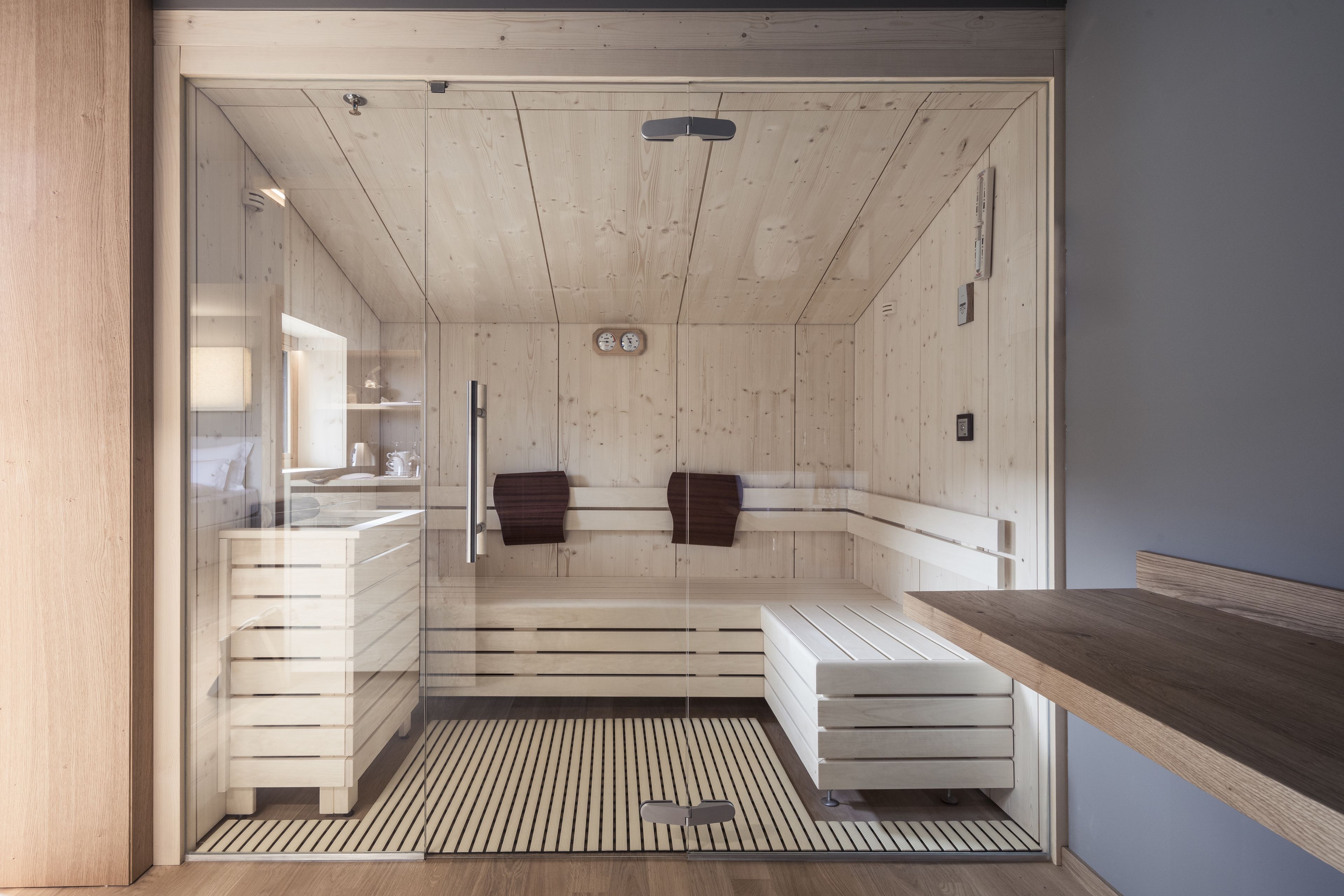 room, sauna, mountain view | bathroom | shower, rainfall showerhead, free toiletries, hair dryer