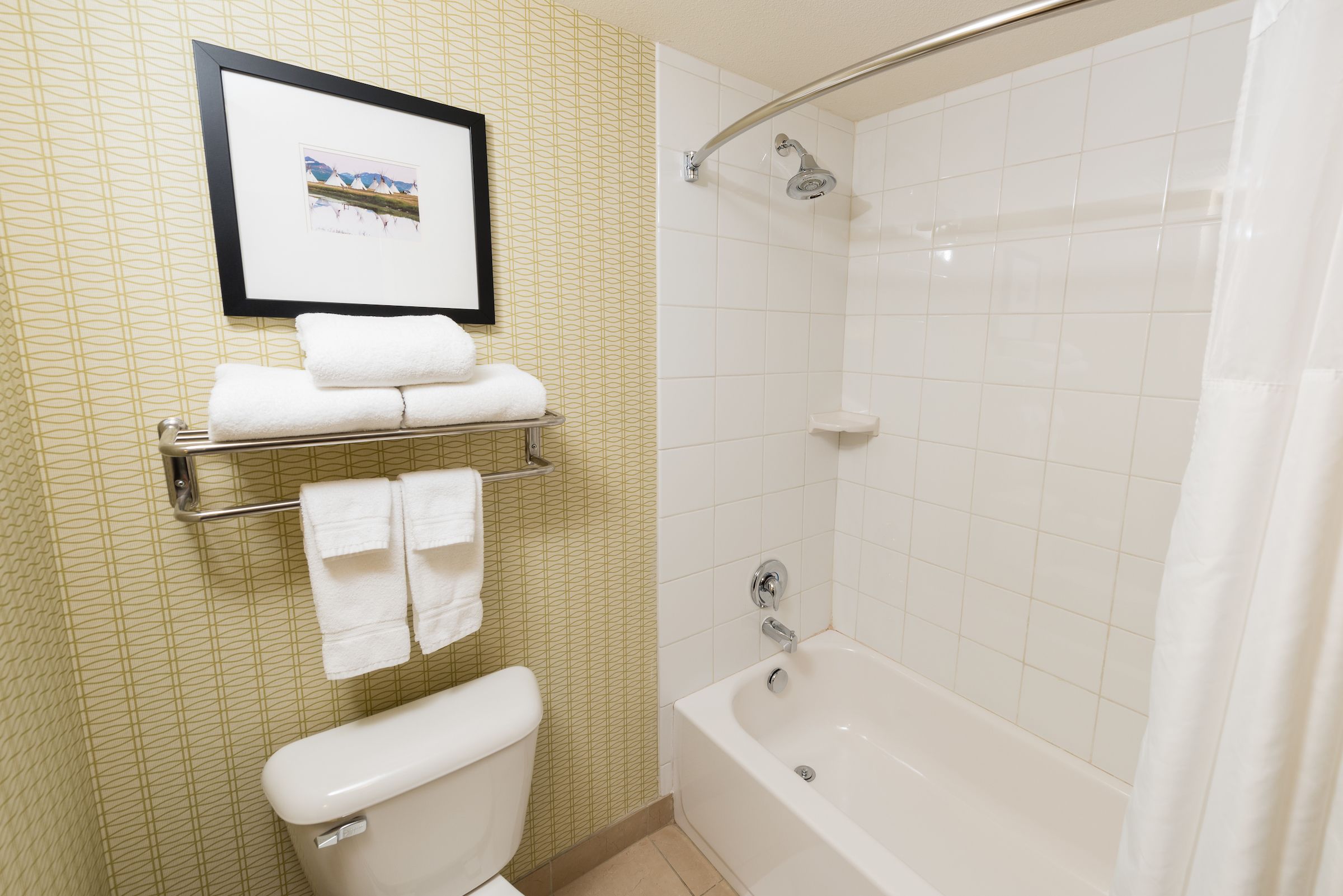 free toiletries, hair dryer, towels