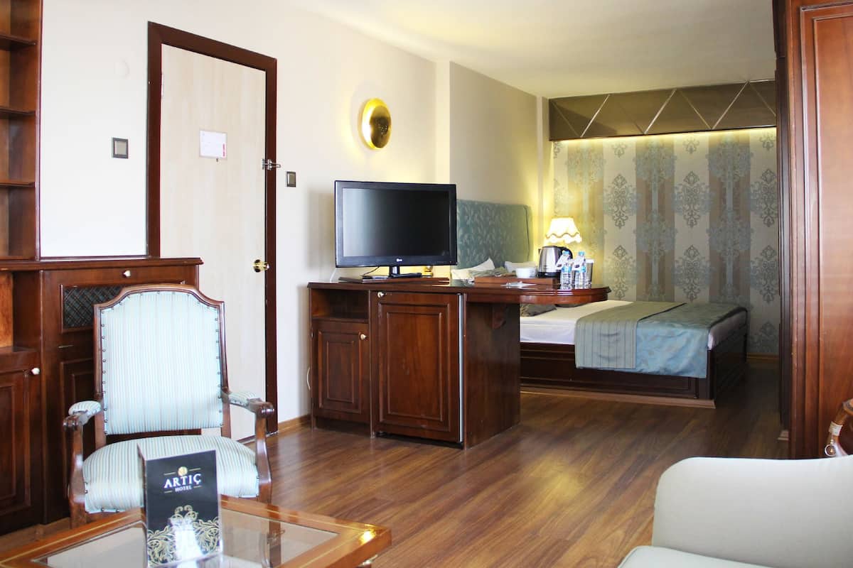 Lakens van Egyptisch katoen, luxe beddengoed, een minibar