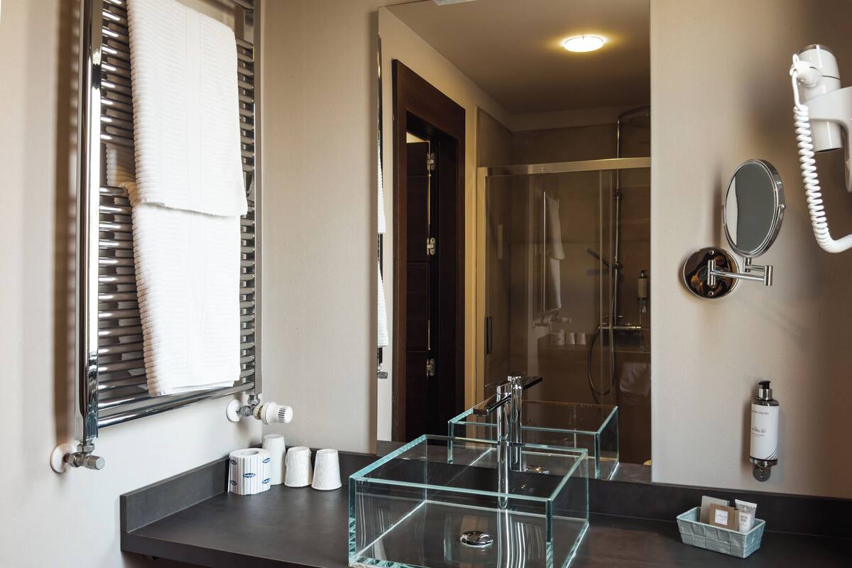 economy standard double or twin room | bathroom | shower, free toiletries, hair dryer, slippers