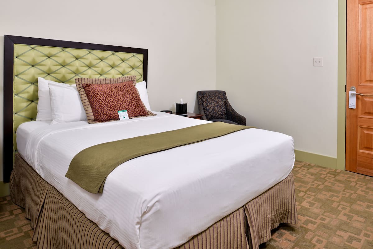 premium bedding, desk, laptop workspace, free wifi