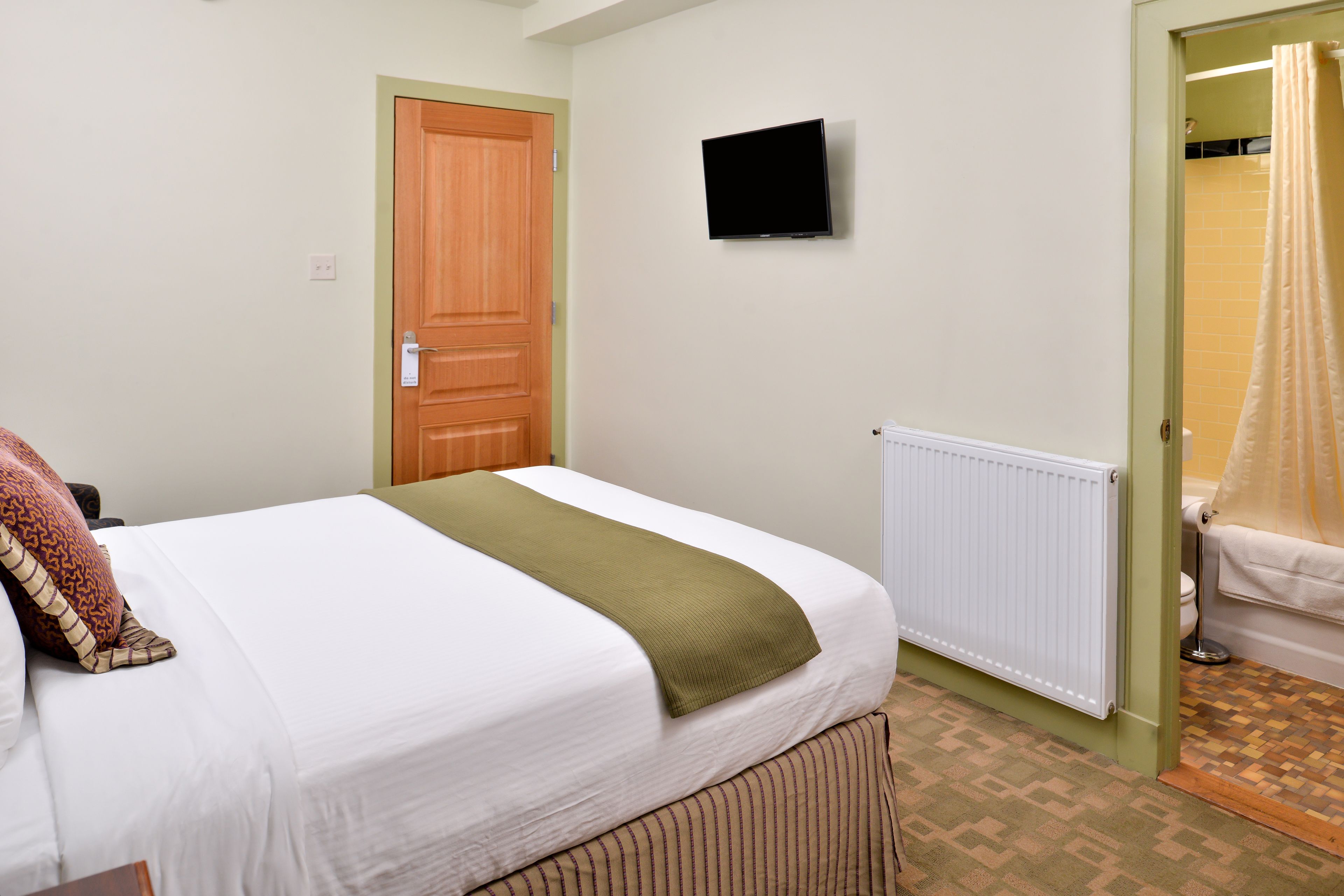 premium bedding, desk, laptop workspace, free wifi