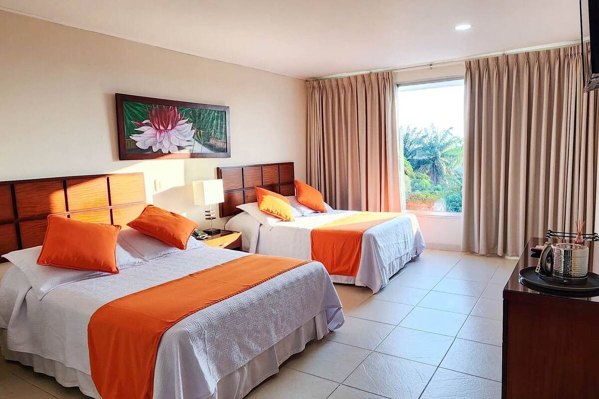 family double room, multiple beds | 1 bedroom, premium bedding, bed sheets