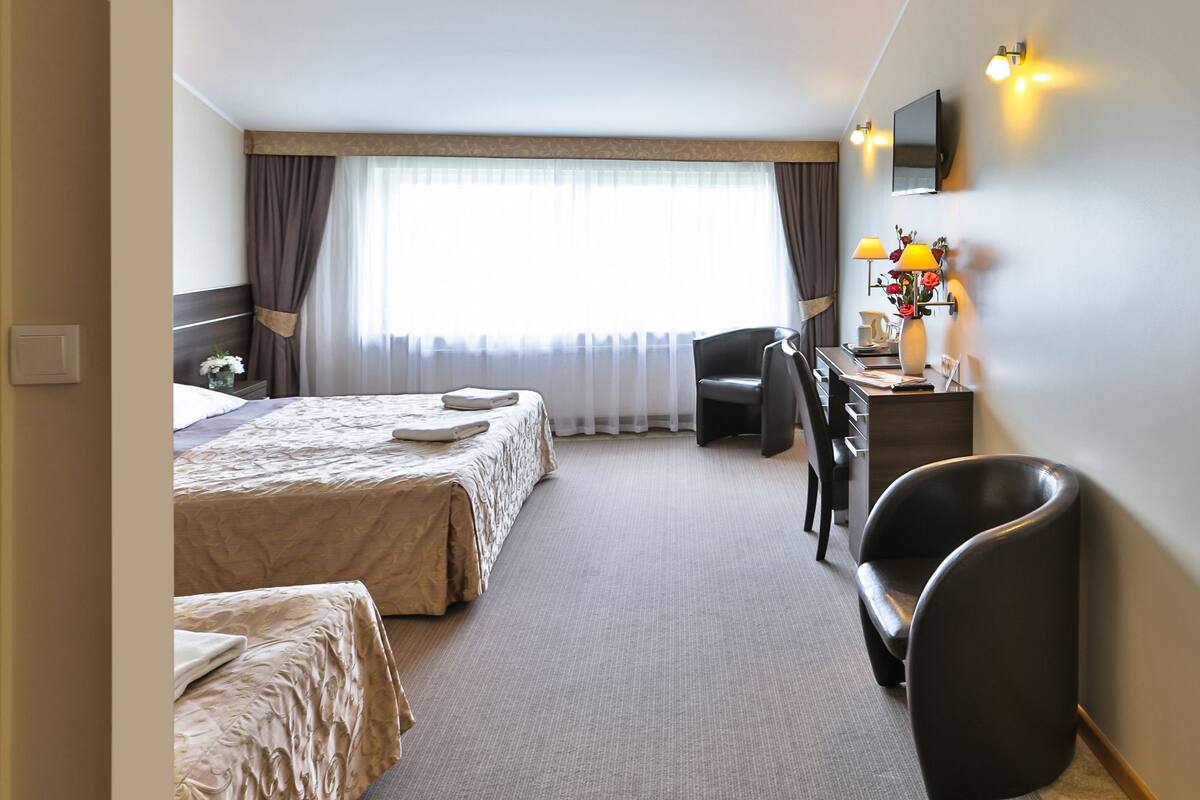 Premium bedding, individually furnished, desk, blackout curtains