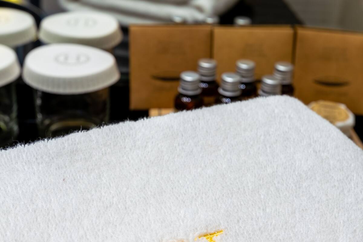 golden suite | bathroom | rainfall showerhead, free toiletries, hair dryer, bathrobes