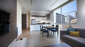 Apartment, 2 Schlafzimmer | 1 Schlafzimmer, hochwertige Bettwaren, Zimmersafe, Schreibtisch