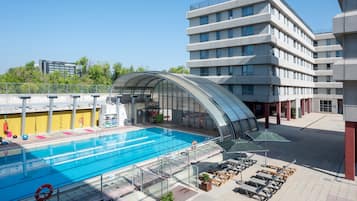 Indoor pool, seasonal outdoor pool