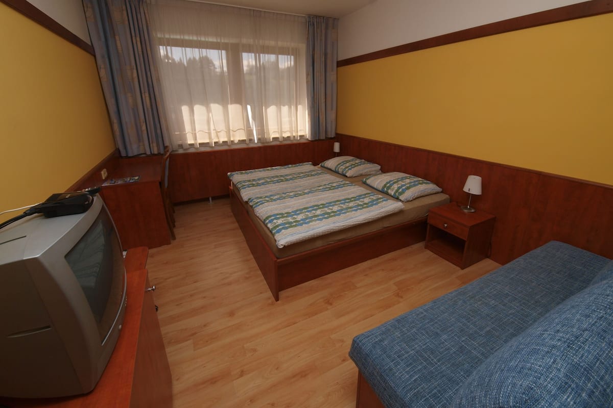 Desk, soundproofing, rollaway beds, free WiFi