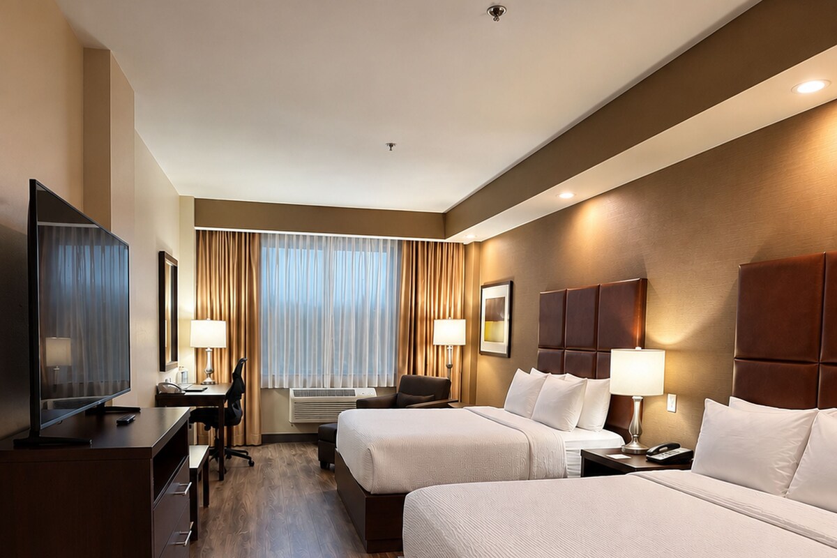 Ropa de cama de alta calidad, cubrecamas y minibar 