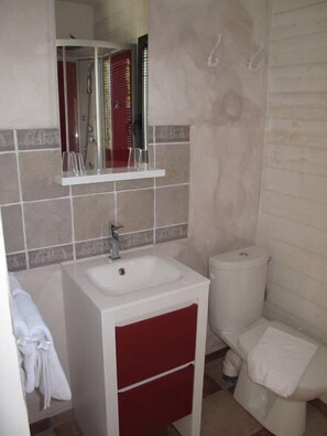 Dusche, Hydromassagedusche, Haartrockner, Handtücher