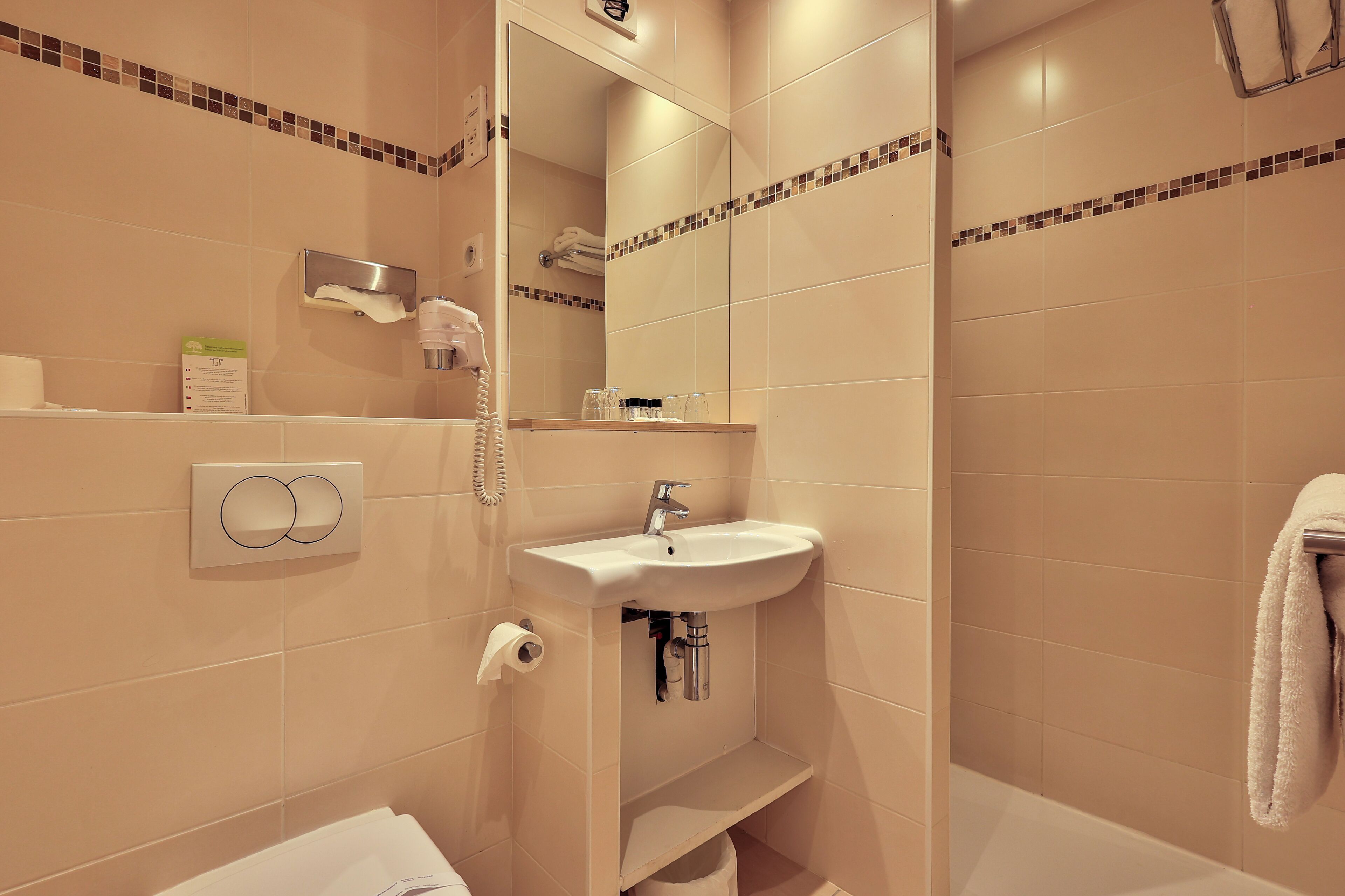 family room | bathroom | hair dryer, towels