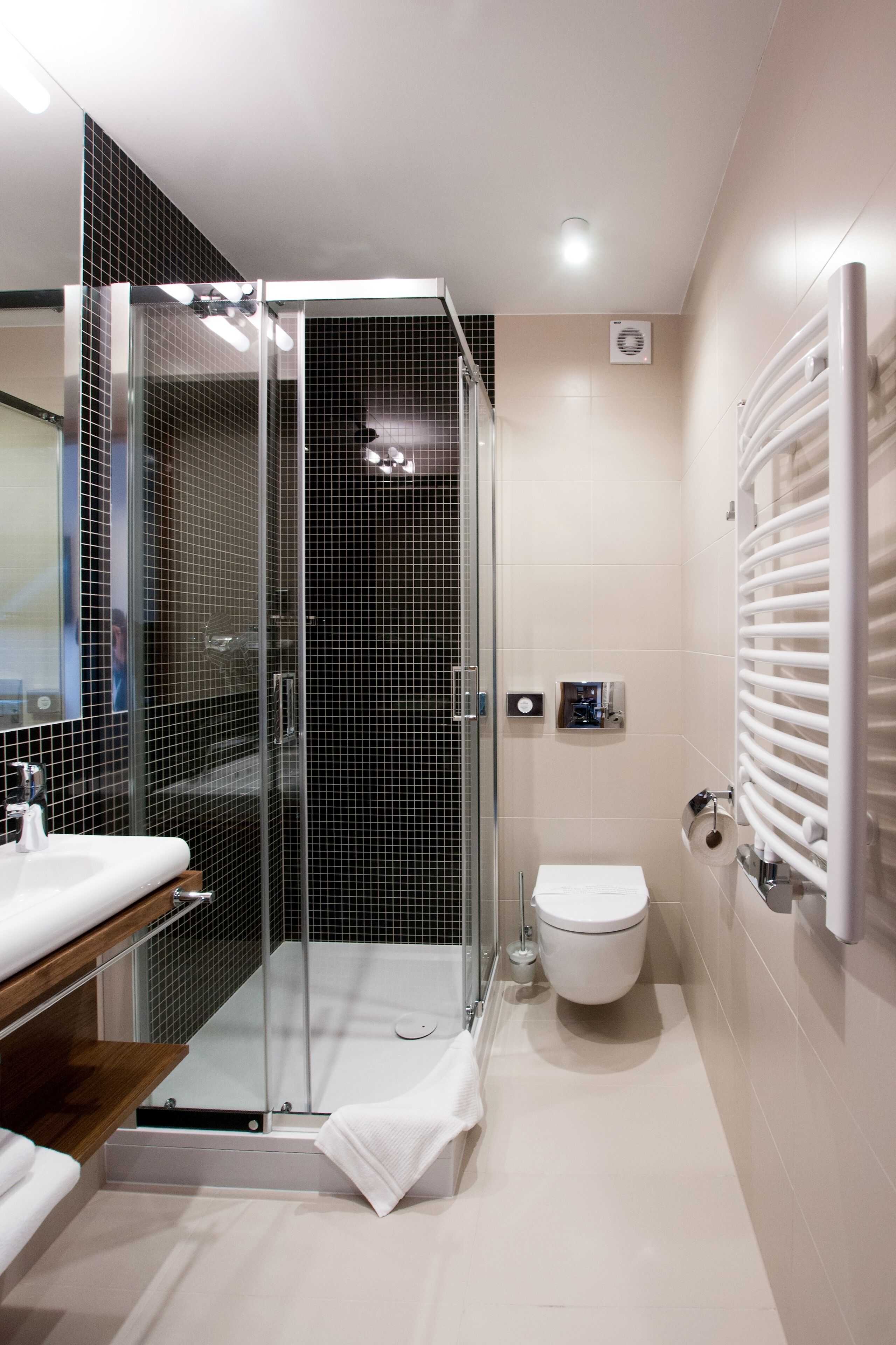 single room | bathroom | shower, free toiletries, hair dryer, towels