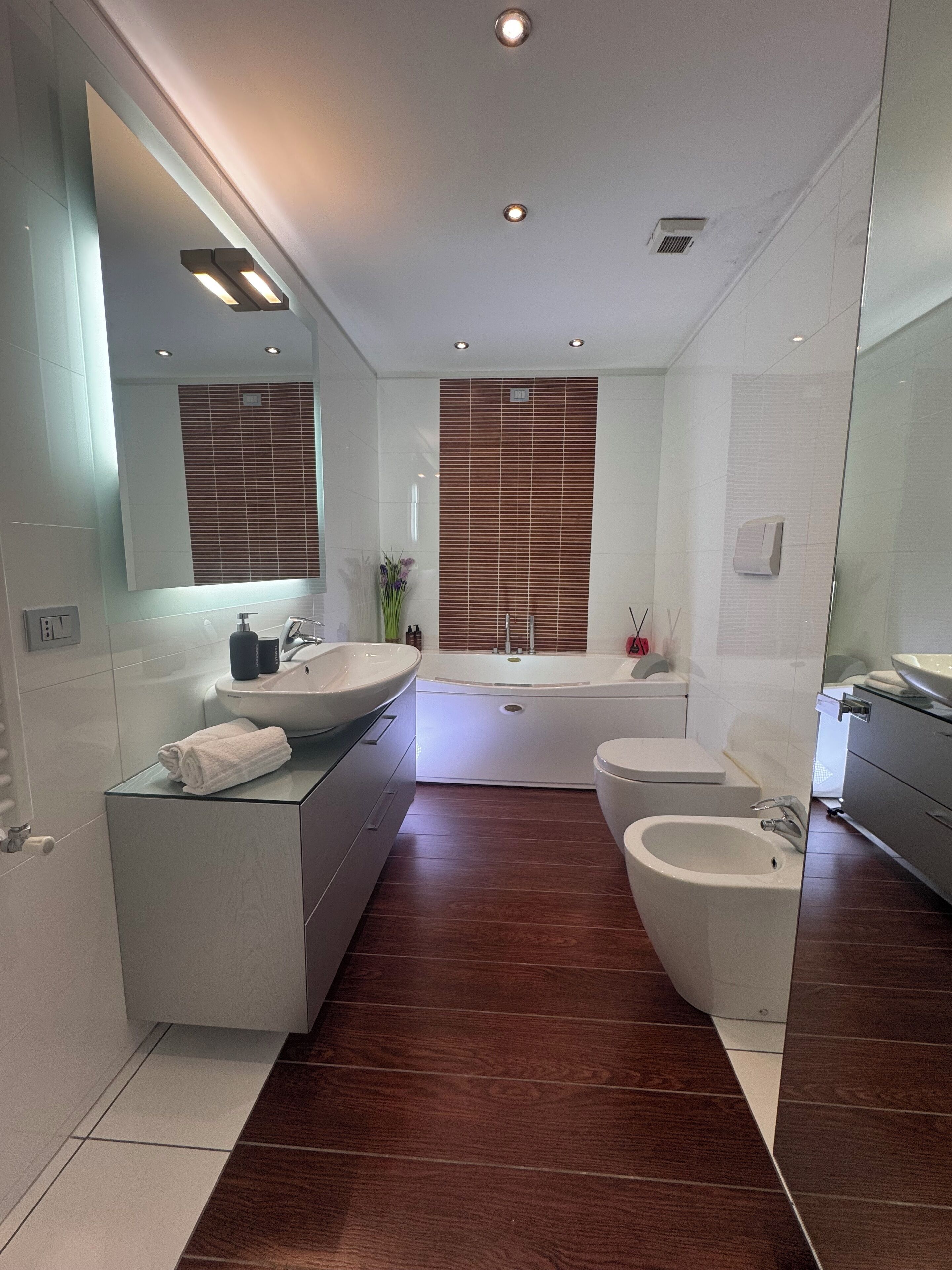 스위트, 침실 2개, 분사식 욕조 (terrace, 2 bathrooms) | 욕실 | 샤워 시설, 헤어드라이어, 비데, 타월