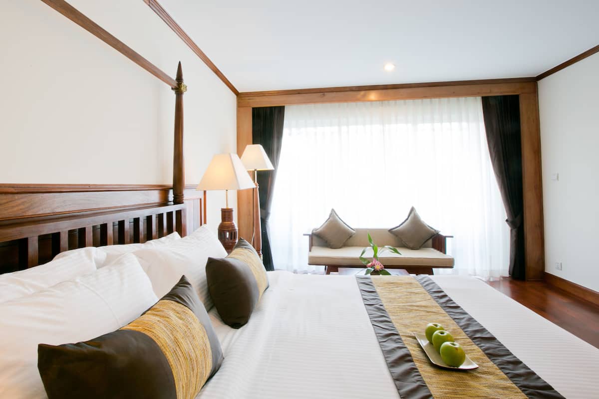Premier Deluxe Twin/Double Room | 1 Schlafzimmer, italienische Bettbezüge von Frette, Daunenbettdecken