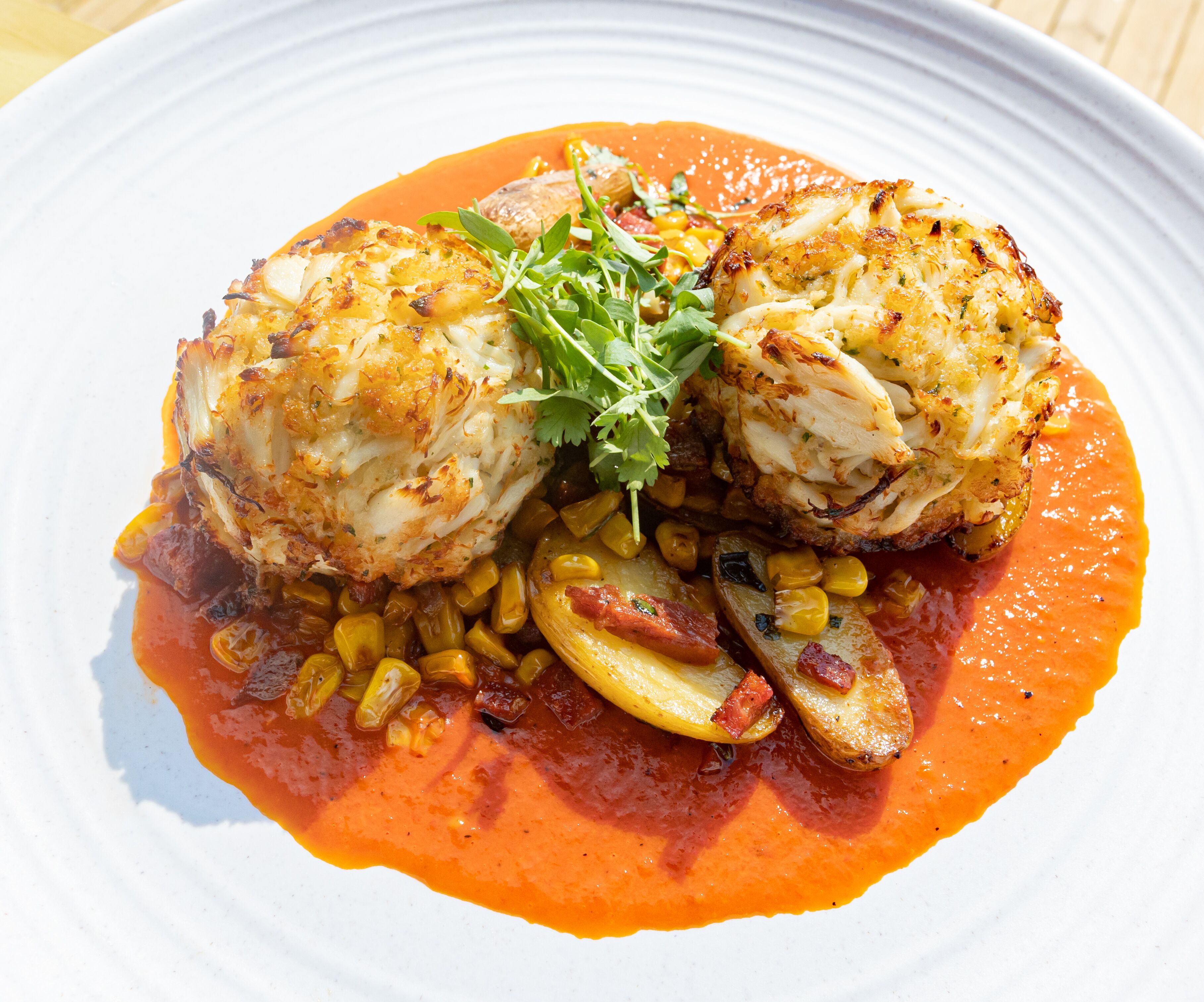 A plate of food with a white background.