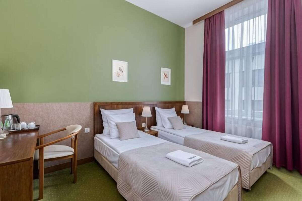 In-room safe, desk, soundproofing, iron/ironing board (on request)
