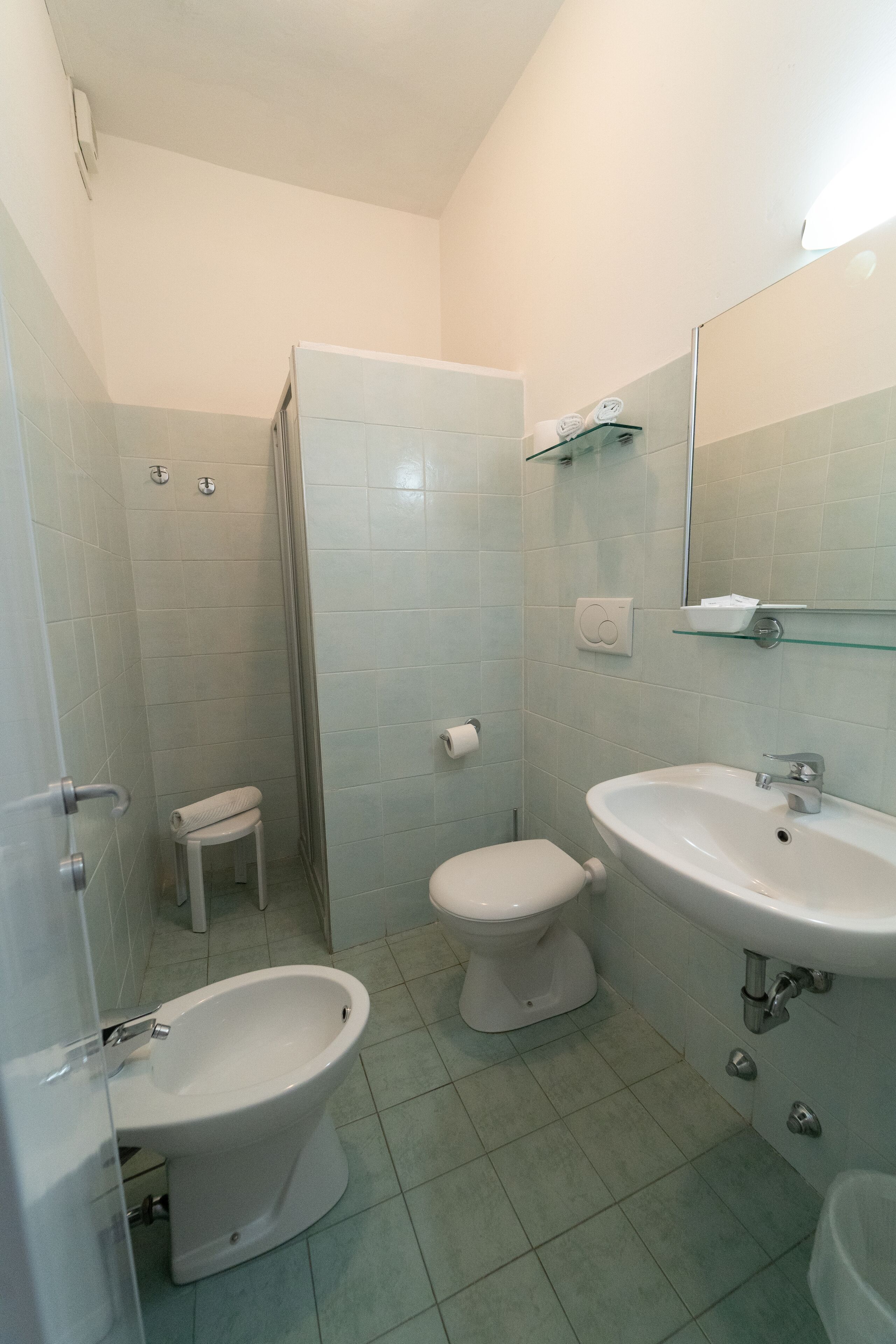 shower, free toiletries, hair dryer, bidet