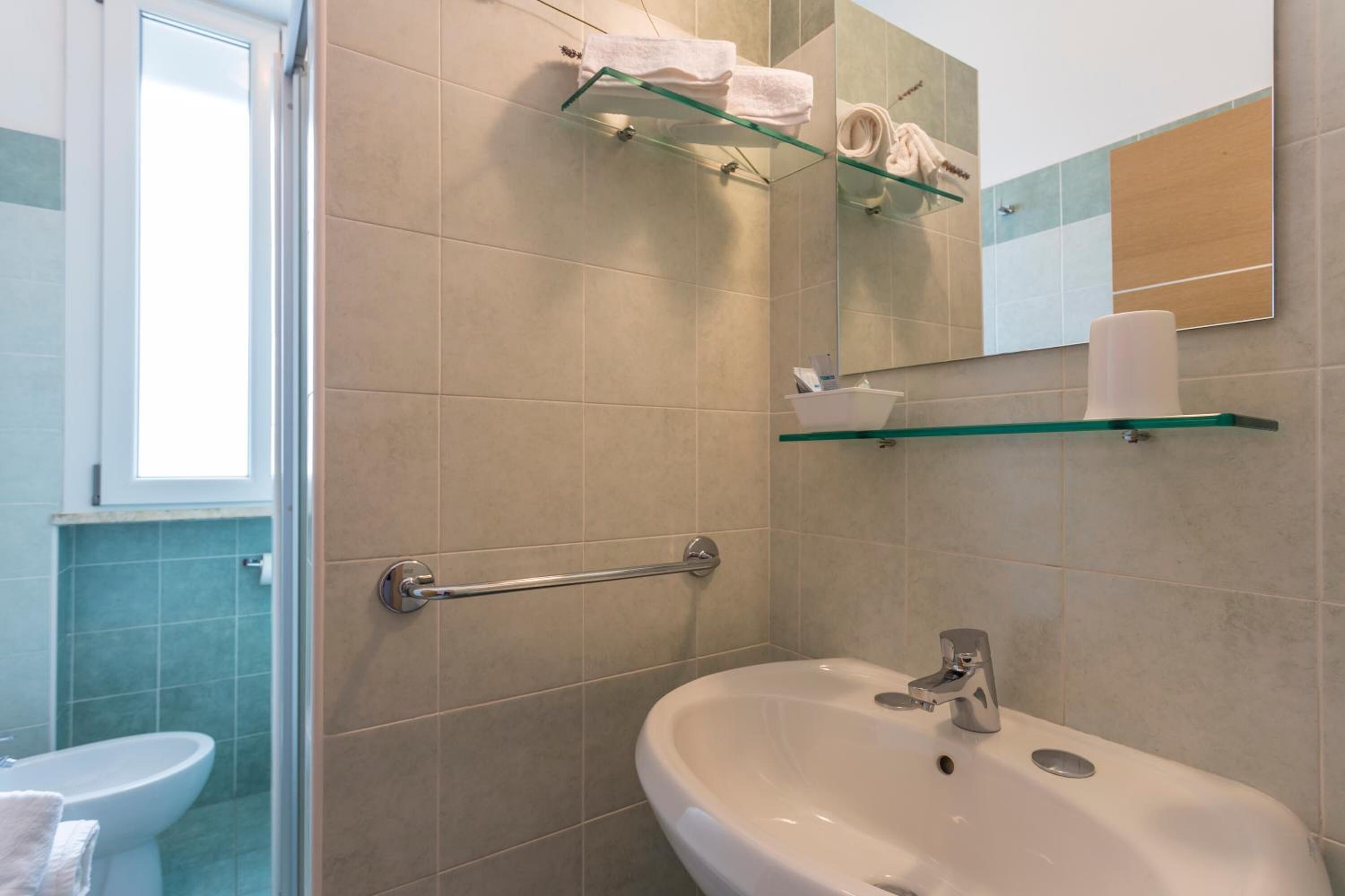 shower, free toiletries, hair dryer, bidet