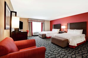 Two Queen Beds, Accessible | Desk, blackout drapes, iron/ironing board, free wired internet