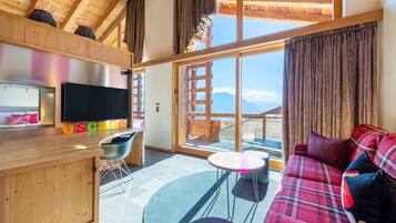Sublime Suite, one king bed, mezzanine, mountain view | 1 bedroom, premium bedding, minibar, in-room safe