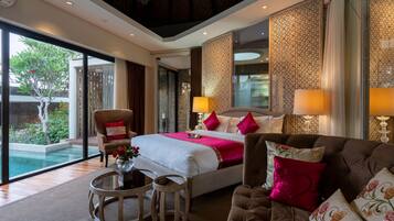 Temptation Luxure Villa, Private Pool with Premium Facilities | Living area | 43-inch Smart TV with cable channels, TV, DVD player