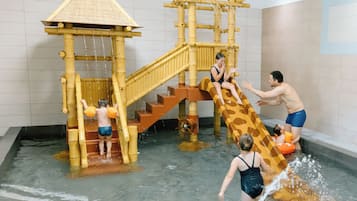 Indoor pool, open 8:30 AM to 8:00 PM, pool umbrellas, sun loungers