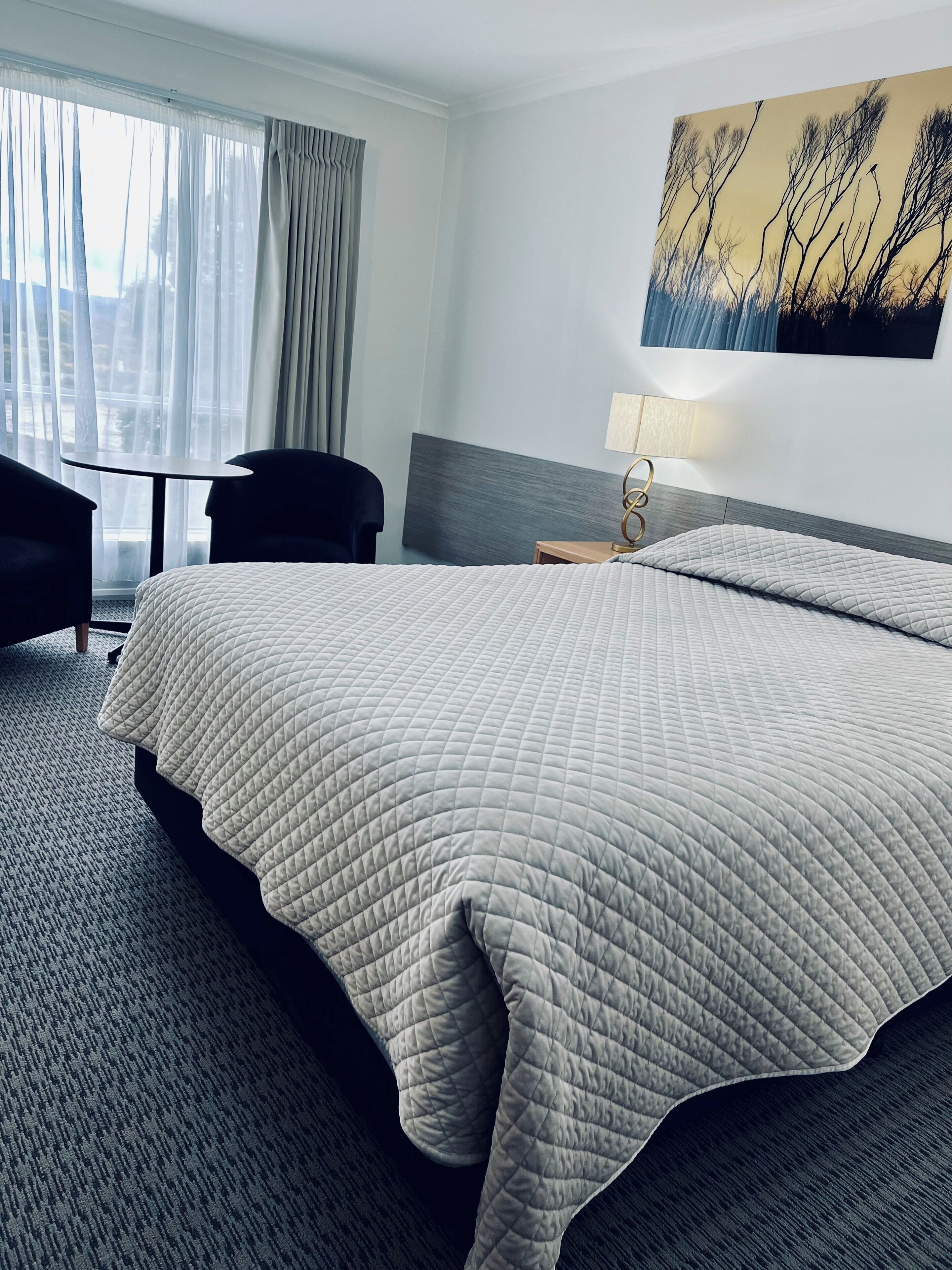 Desk, blackout curtains, iron/ironing board, free WiFi