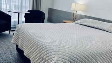 Desk, blackout curtains, iron/ironing board, free WiFi