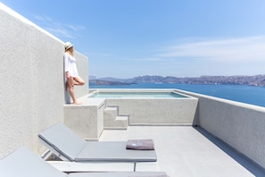 Loft Suite Plunge Pool (Caldera View) | Beach/ocean view - Acroterra Rosa Luxury Suites & Spa (Santorini)