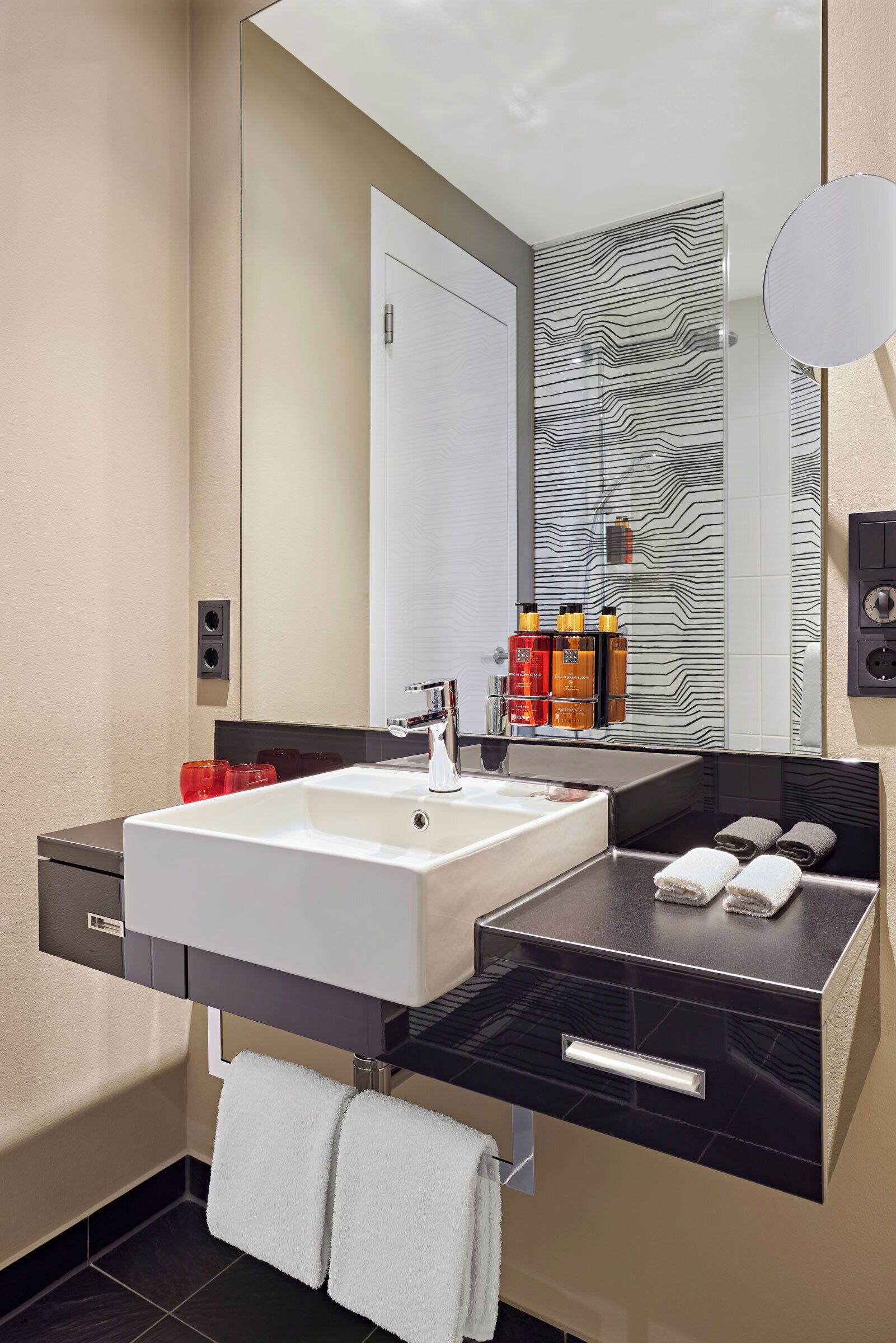 residence room | bathroom | rainfall showerhead, eco-friendly toiletries, hair dryer, towels